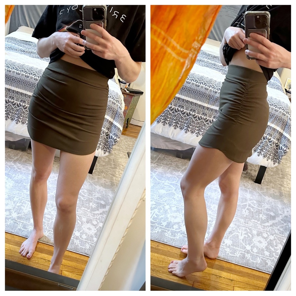 NWT Zara Mini Skirt Olive Green Size Small